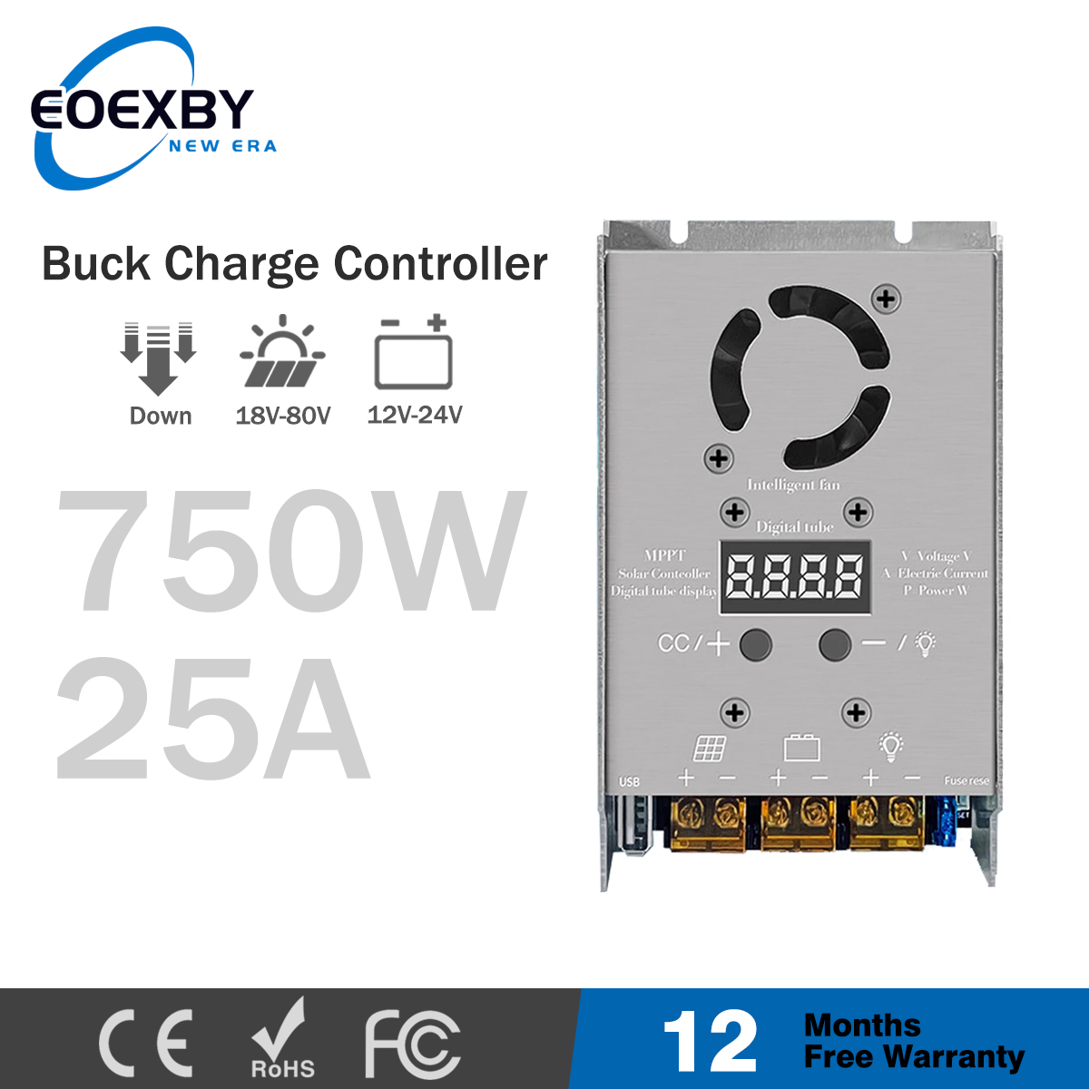 Outdoor Power Station - MPPT 750W Stepdown Solar Controller 18V-80V
