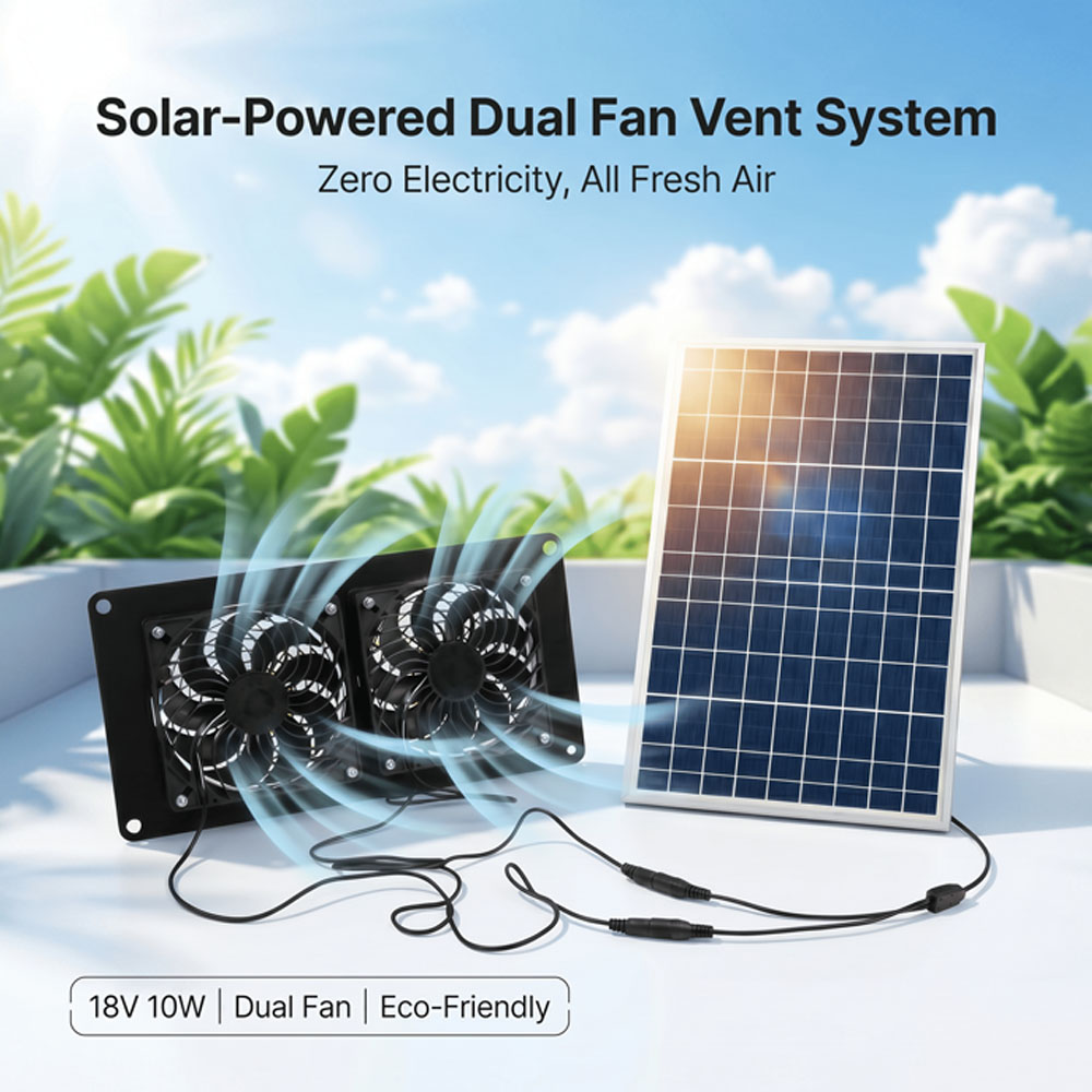 10W 18V Solar Powered Dual Fan - Solar Panel 200W review and price