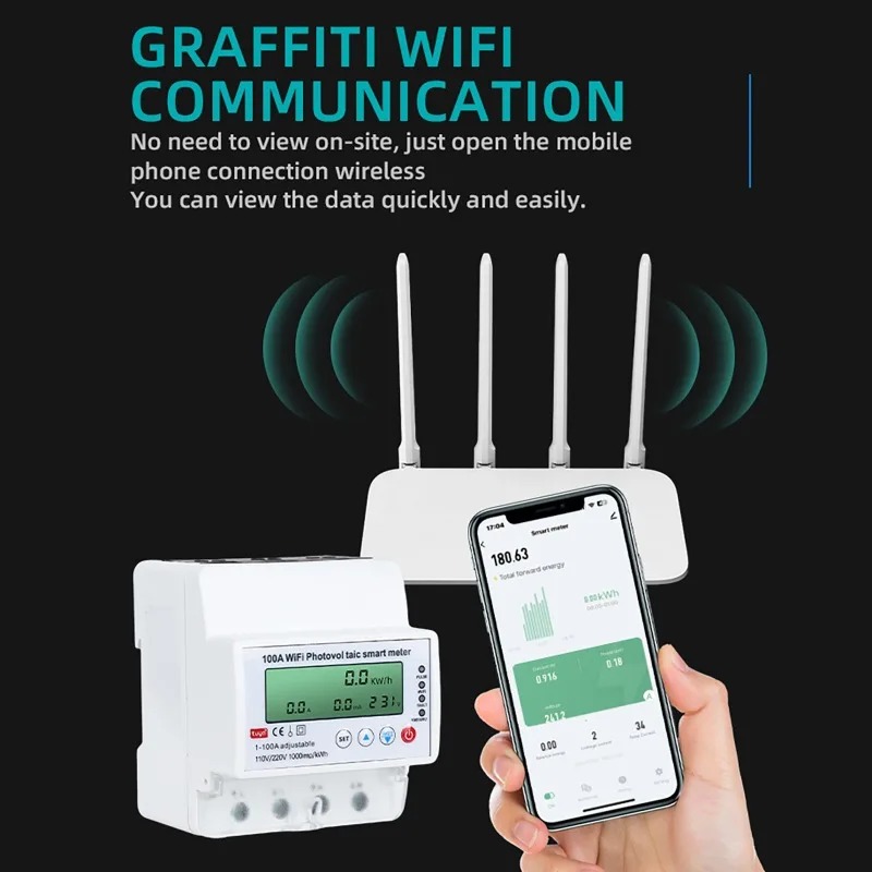 4P 1-100A WiFi Photovoltaic Sm - Energy Monitor Meter review and price