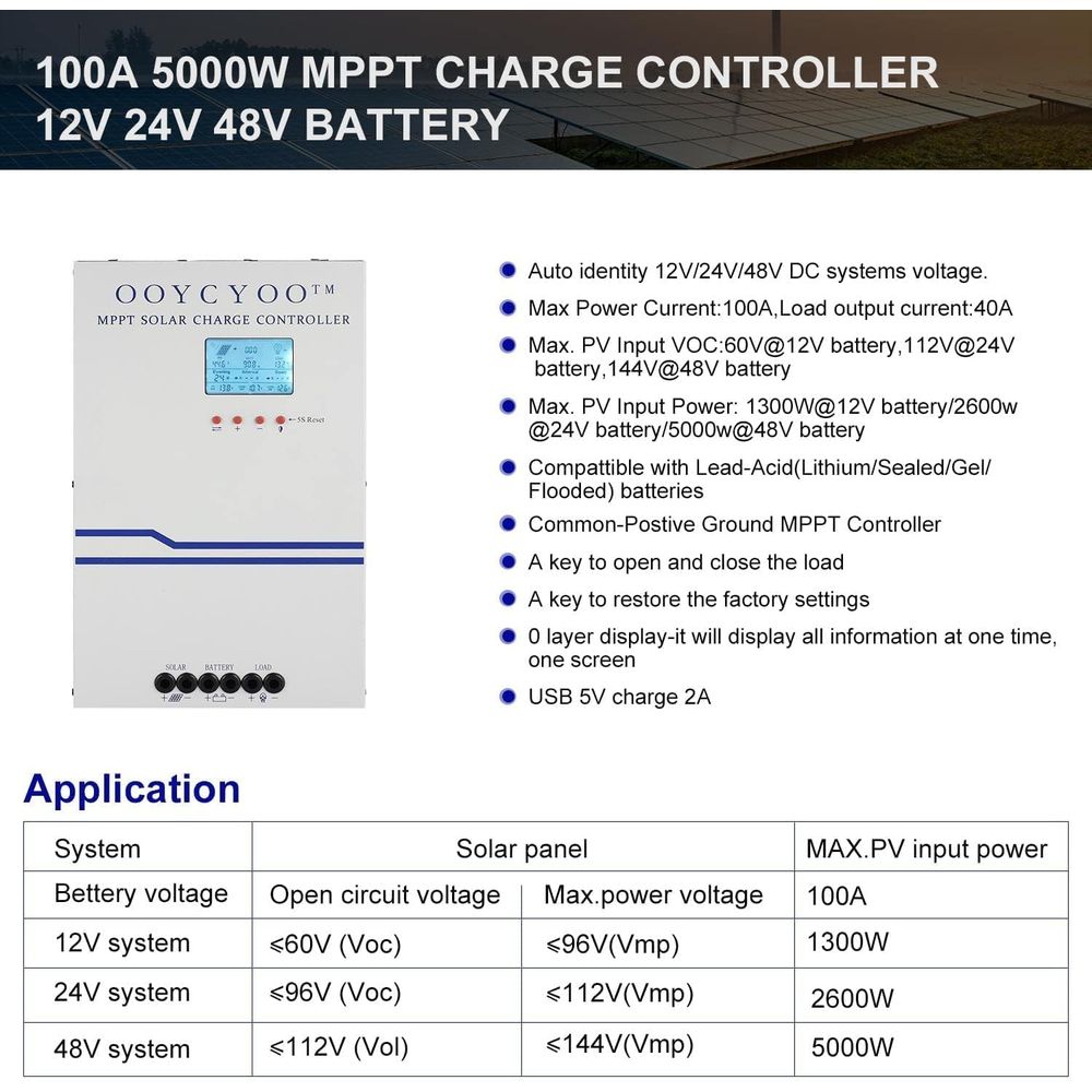 100 Amp MPPT Solar Charge Cont - Solar Panel review and price